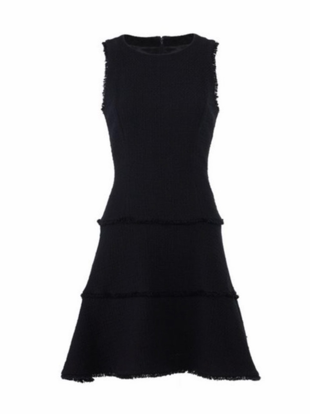 Likely Black Timeless Tweed Sleeveless Tiered Mini Dress 0 NWT